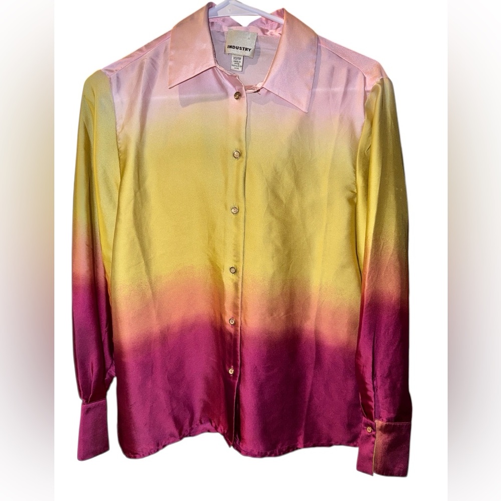 Industry Republic Nordstrom Ombré Button Down Shirt, Size XS - Picture 2 of 5